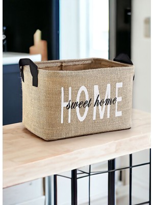 Prendi Home Jüt Dolap Içi Çamaşır Çocuk Odası Oyuncak Düzenleyici Katlanır Saklama Sepeti Organizer 30 x 22 x 18