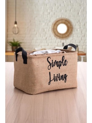 Prendi Home Jüt, Dolap Içi Çamaşır Çocuk Odası Oyuncak Düzenleyici Katlanır, Saklama Sepeti Organizer 37 x 27 x 25  cm