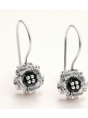 Mevafa Gümüş Sallantılı Gül Kadın Küpe