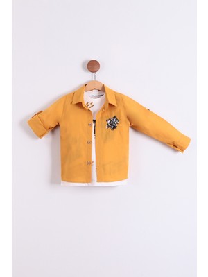 Pollito Erkek Çocuk Mevsimlik Pamuklu Tiger Nakışlı Gömlek Tişört 2'li Takım