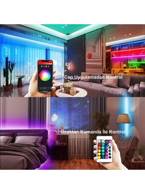 Hymark Tuya Smart Akıllı Şerit LED Bluetooth 5 Metre Rgb 16 Milyon Renk Wifi Kumandalı