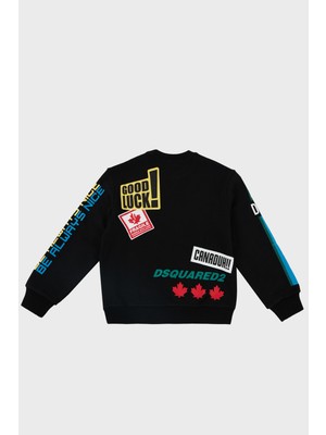 Dsquared2 Pamuklu Bisiklet Yaka Çocuk Sweat DQ0223 D00U7 Sweat DQ0223