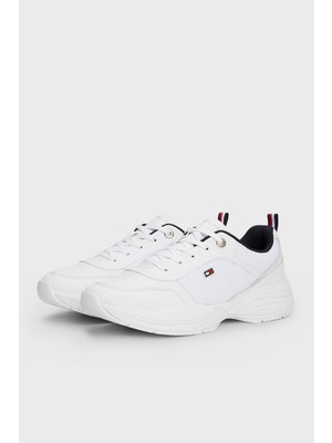 Tommy Hilfiger Logolu Deri Kalın Tabanlı Sneaker Ayakkabı Kadın Ayakkabı FW0FW07818 0k5