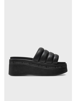 Tommy Jeans Logol Dolgulu Platform Sandalet Bayan Sandalet EN0EN02455 Bds