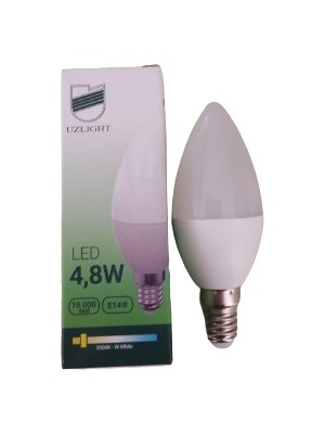 Uzlight 4,8W Sarı Işık LED Ampul E14 Ince Duy 10LU Paket Uzlight