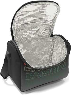 Coral High Siyah Gri Gamer Desenli Thermo Beslenme Çantası 11780