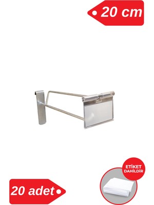 Manken İstanbul 20 cm - 20 Adet Galvaniz Etiketli Tel Pano Kancası Raf Askısı