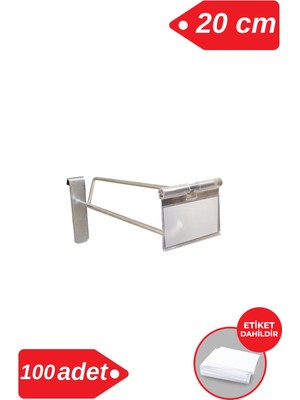 Manken İstanbul 20 cm - 100 Adet Galvaniz Etiketli Tel Pano Kancası Raf Askısı