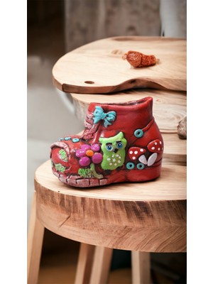 Atölye Dekupaj Ayakkabı Saksı Kalemlik