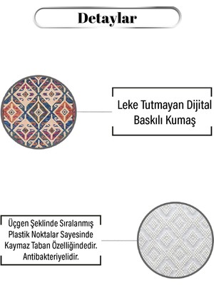 MarkaEv Sulu Boya Temalı Geometrik Desen Dijital Baskılı Zenit Kilim