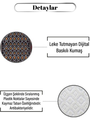 MarkaEv Otantik Elmas Desen Dijital Baskılı Zenit Kilim