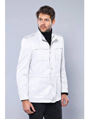 Wessi Pamuk Krem Trençkot Slim Fit Erkek Cinsiyet Düz Desen %65 Viskon %35 Polyester