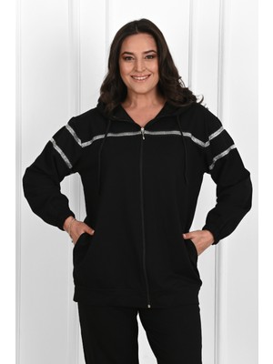 Koza Kadın Sim Detaylı  Büyük Beden Eşofman Takımı 3671-23