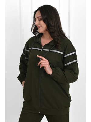 Koza Kadın Sim Detaylı  Büyük Beden Eşofman Takımı 3671-23