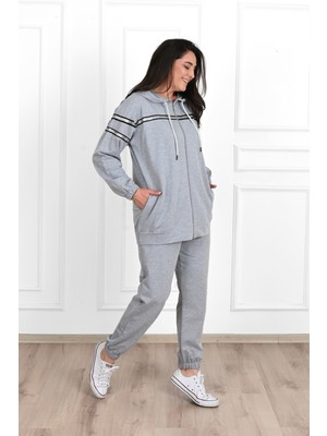 Koza Kadın Sim Detaylı  Büyük Beden Eşofman Takımı 3671-23