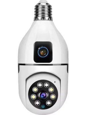 Yoosee Çift Kameralı Full Hd Ampule Takılabilir Kablosuz Uzaktan Izleme Wifi Güvenlik Kamerası