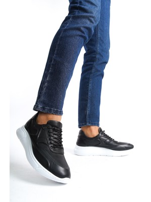 Mubiano Hakiki Deri MBKNT2090-S Erkek Siyah Sneaker & Spor Ayakkabı