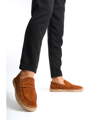 Mubiano Summer Mubiano Hakiki Deri Summer Erkek Jüt Taban Taba Süet Espadril & Loafer -MSSR1274-TB
