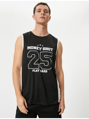 Koton Spor Atlet Basketbol Baskılı Yuvarlak Yaka