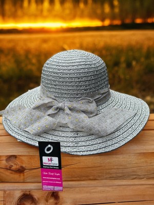 mercantoptan Kadın Hasır Plaj Şapkası Yumuşak Kumaş Dokusu ile Rahat Kullanım için Tasarlandı