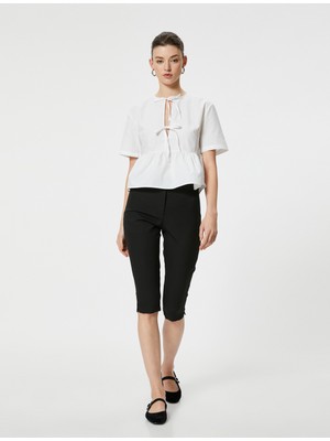 Koton Kapri Pantolon Kumaş Slim Fit Standart Bel