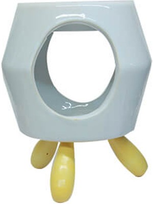 Modern Tasarım Ahşap Ayaklı Beyaz Renkli Seramik Buhurdanlık