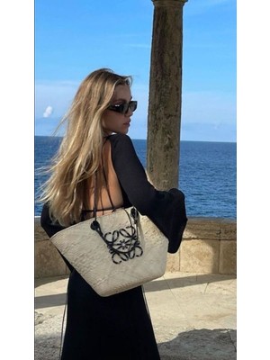 Passionis Loewe Anagram Basket Bag Hasır Çanta Loewe Hasır Plaj Çanta