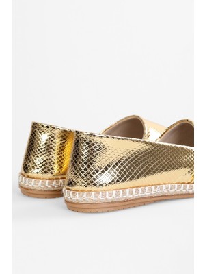 Shoeberry Kadın Melany Altın Parlak Günlük Espadril