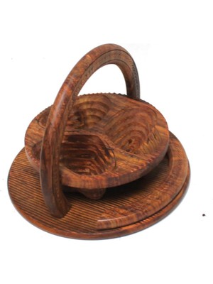 Otantik Çarşı Ahşap Katlanır Şekerlik Meyvelik Orta Boy