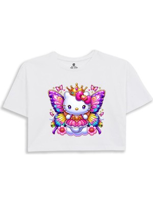 EZ Design Hello Kitty Baskılı Crop Tshirt