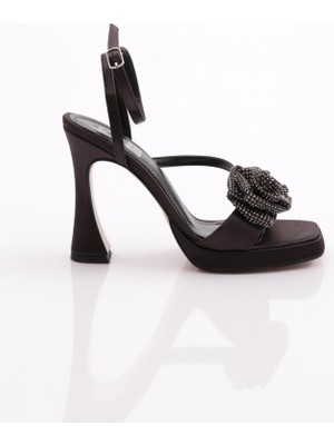 Dgn 6950 Gül Desenli Topuklu Abiye Ayakkabi