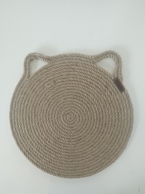 Karelim Home Evcil Hayvan Mama Paspası Hasır Kedi Mama Altlığı 40X40