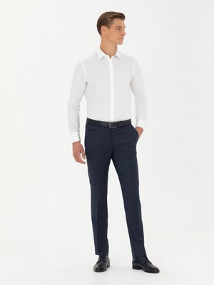 Cacharel Erkek Beyaz Slim Fit Uzun Kollu Klasik Gömlek 50278522-VR013