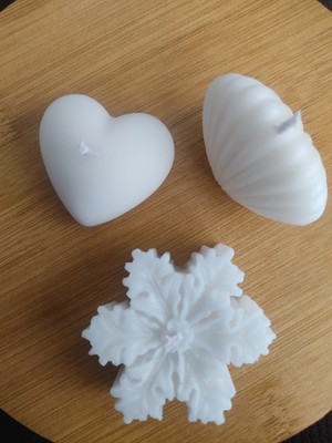 Viollet Art And Design 3'lü Kalp Kar Tanesi ve Istiridye Mum Seti