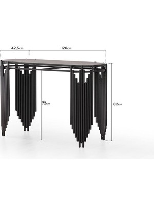 Nidage Siyah Siyah Dresuar Seti Aynalı Antre Takım Mat 120CM Ekonomik Fiyat 42 cm Metal Aynalı