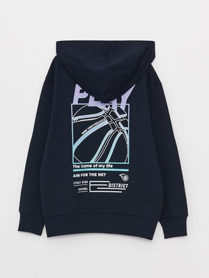 LC Waikiki Lcw Kids Rahat Kalıp Baskılı Erkek Çocuk Hoodie