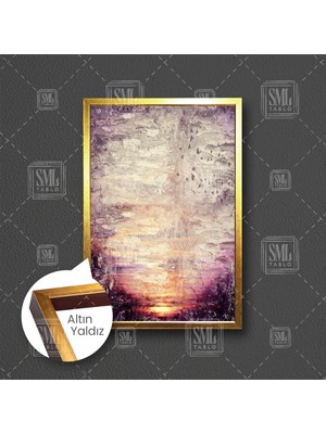 SML Tablo Gün Batımında Uçan Kuşlar Manzara Doğa Modern Çerçeveli Dikey Kanvas Tablo