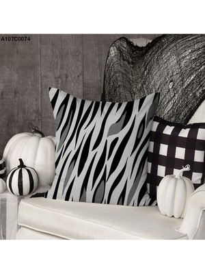 A2ZTR Kırlent Kılıf Çift Tarafı Baskılıdır Süet Kümaş