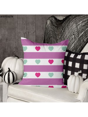 A2ZTR Kırlent Kılıf Çift Tarafı Baskılıdır Süet Kümaş