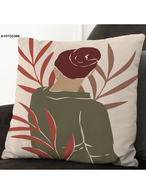 A2ZTR Kırlent Kılıf Çift Tarafı Baskılıdır Süet Kümaş