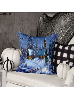 A2ZTR Kırlent Kılıf Çift Tarafı Baskılıdır Süet Kümaş