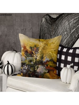 A2ZTR Kırlent Kılıf Çift Tarafı Baskılıdır Süet Kümaş