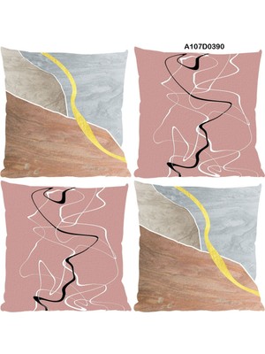 A2ZTR Temalı 4'lı Kırlent Kılıf Seti Çift Tarafı Baskılıdır