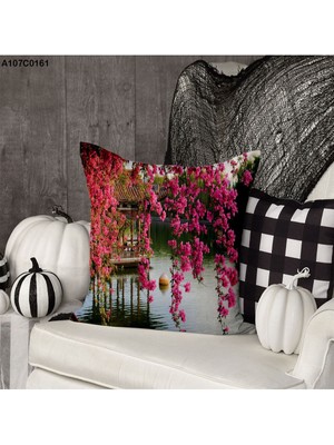 A2ZTR Kırlent Kılıf Çift Tarafı Baskılıdır Süet Kümaş