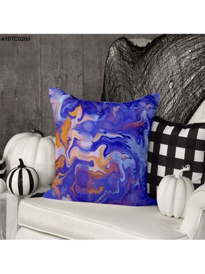 A2ZTR Kırlent Kılıf Çift Tarafı Baskılıdır Süet Kümaş