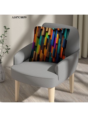 A2ZTR Kırlent Kılıf Çift Tarafı Baskılıdır Süet Kümaş