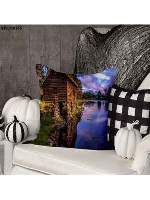 A2ZTR Kırlent Kılıf Çift Tarafı Baskılıdır Süet Kümaş