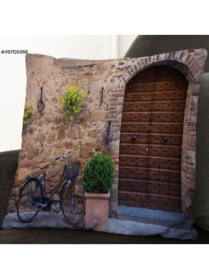 A2ZTR Kırlent Kılıf Çift Tarafı Baskılıdır Süet Kümaş