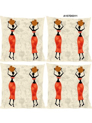 A2ZTR Temalı 4'lı Kırlent Kılıf Seti Çift Tarafı Baskılıdır