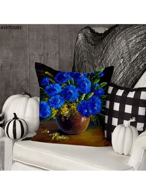 A2ZTR Kırlent Kılıf Çift Tarafı Baskılıdır Süet Kümaş